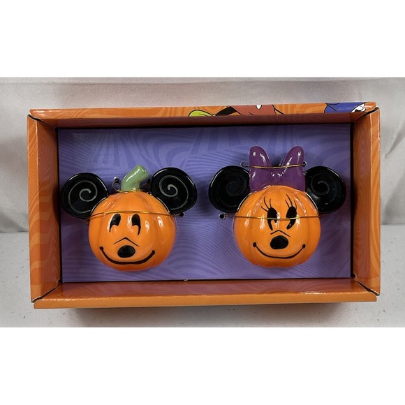 Disney Other - Disney Mickey Mouse And Minnie Mouse Halloween Pumpkin Salt & Pepper Shakers